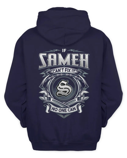 SAMEH AP81-K4-626 - Personalized Ahmed Quote Apparel “If Ahmed Can't Fix It, No One Can” - Unisex Hoodie - Navy