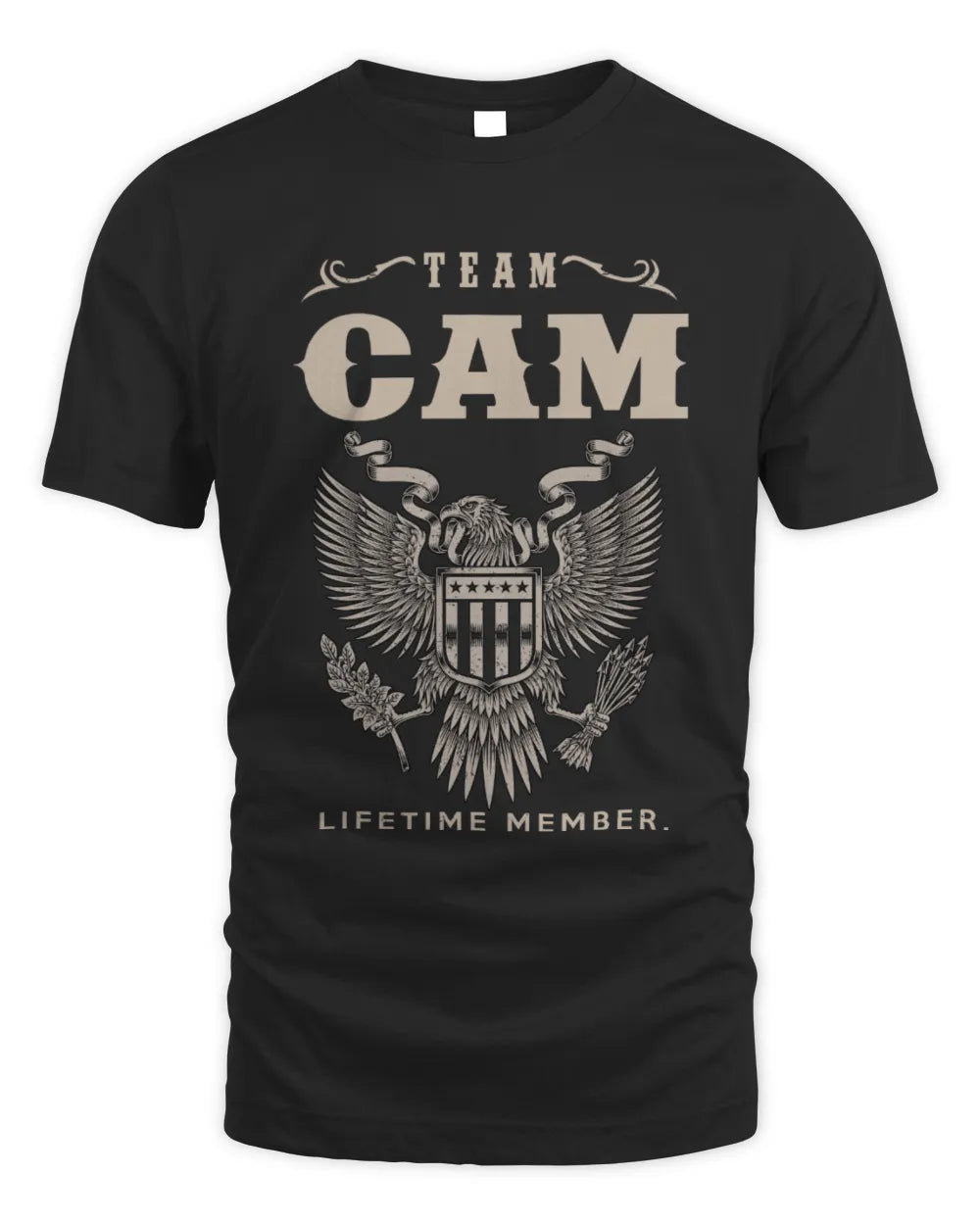 CAM TP06-K82 – Personalized Classic Style Apparel “Team NAME Lifetime Member” - Unisex Standard T-Shirt - Black