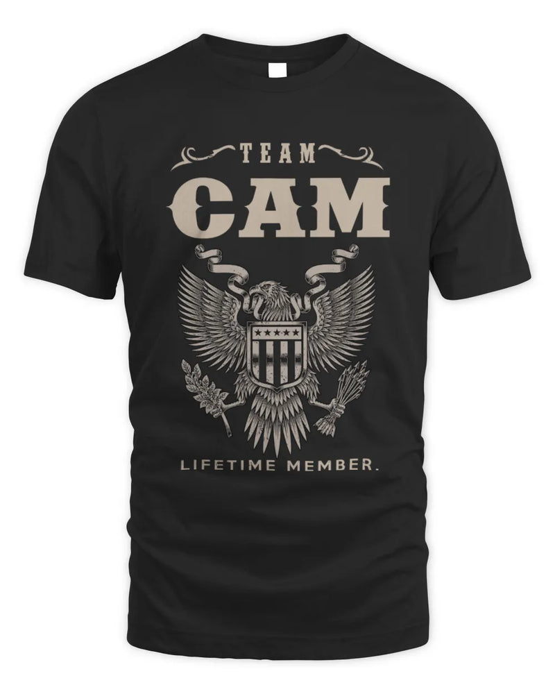 CAM TP06-K82 – Personalized Classic Style Apparel “Team NAME Lifetime Member” - Unisex Standard T-Shirt - Black
