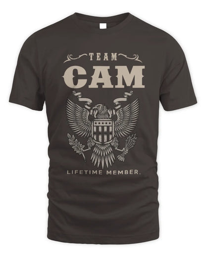 CAM TP06-K82 – Personalized Classic Style Apparel “Team NAME Lifetime Member” - Unisex Standard T-Shirt - Dark Chocolate