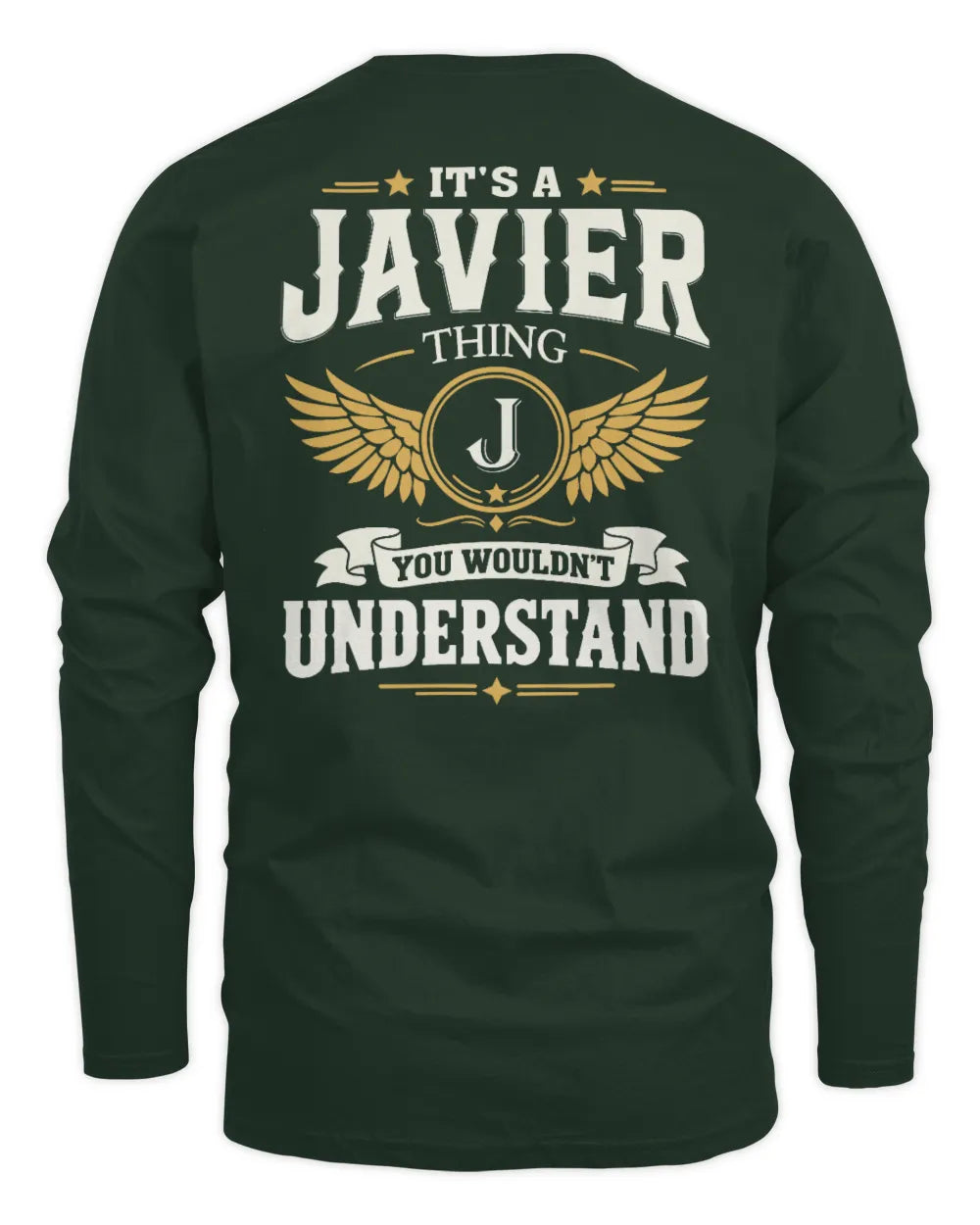 JAVIER KT06-M008 It’s a [NAME] Thing – You Wouldn’t Understand | Personalized Vintage T-Shirt - Men's Long Sleeved T-Shirt - Forest Green