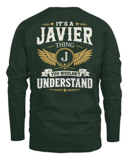 JAVIER KT06-M008 It’s a [NAME] Thing – You Wouldn’t Understand | Personalized Vintage T-Shirt - Men's Long Sleeved T-Shirt - Forest Green