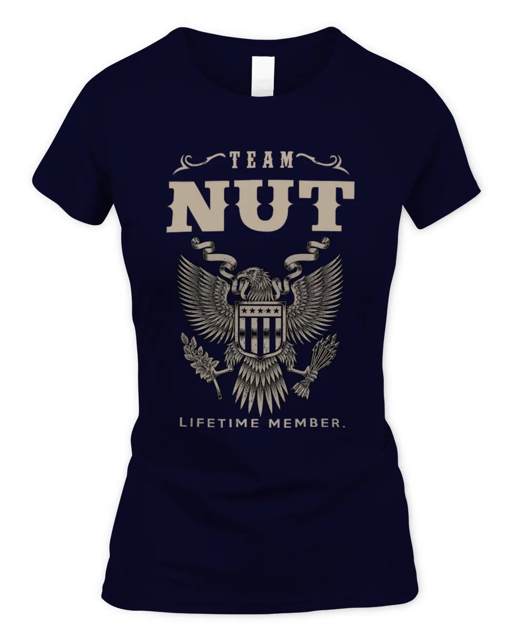 NUT TP06-K82 – Personalized Classic Style Apparel “Team NAME Lifetime Member” - Women's Standard T-Shirt - Navy