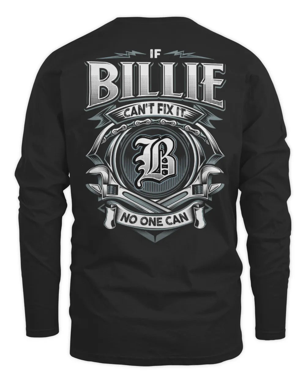 BILLIE AP81-K4-626 - Personalized Ahmed Quote Apparel “If Ahmed Can't Fix It, No One Can” - Men's Long Sleeved T-Shirt - Black