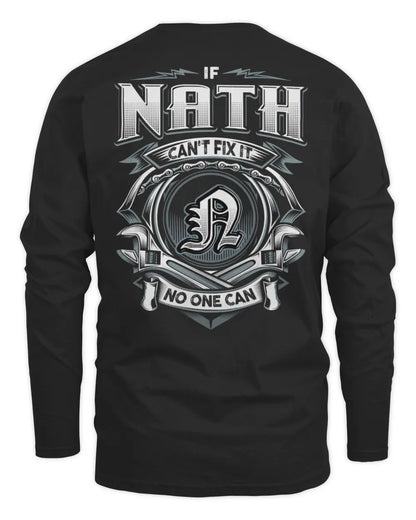 NATH AP81-K4-626 - Personalized Ahmed Quote Apparel “If Ahmed Can't Fix It, No One Can” - Men's Long Sleeved T-Shirt - Black