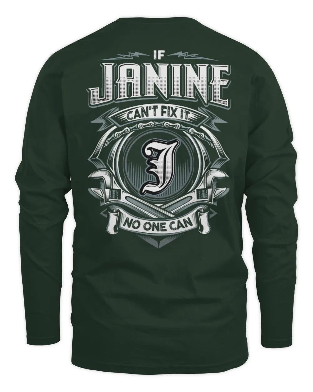 JANINE AP81-K4-626 - Personalized Ahmed Quote Apparel “If Ahmed Can't Fix It, No One Can” - Men's Long Sleeved T-Shirt - Forest Green