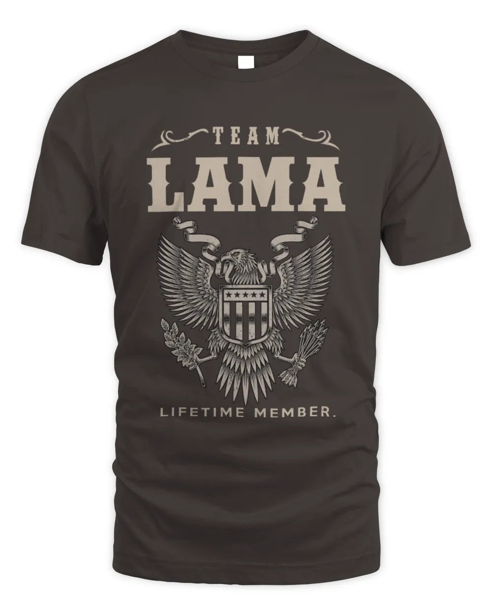 LAMA TP06-K82 – Personalized Classic Style Apparel “Team NAME Lifetime Member” - Unisex Standard T-Shirt - Dark Chocolate