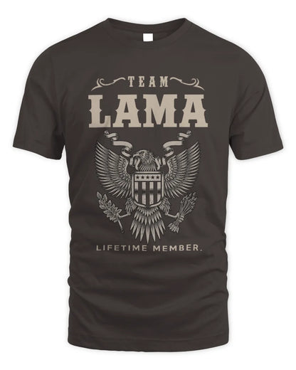 LAMA TP06-K82 – Personalized Classic Style Apparel “Team NAME Lifetime Member” - Unisex Standard T-Shirt - Dark Chocolate