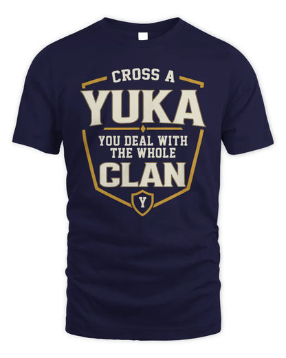 YUKA NT1-K008 Cross A/An NAME, You Deal With the Whole Clan | Personalized Vintage T-Shirt - Unisex Standard T-Shirt - Navy