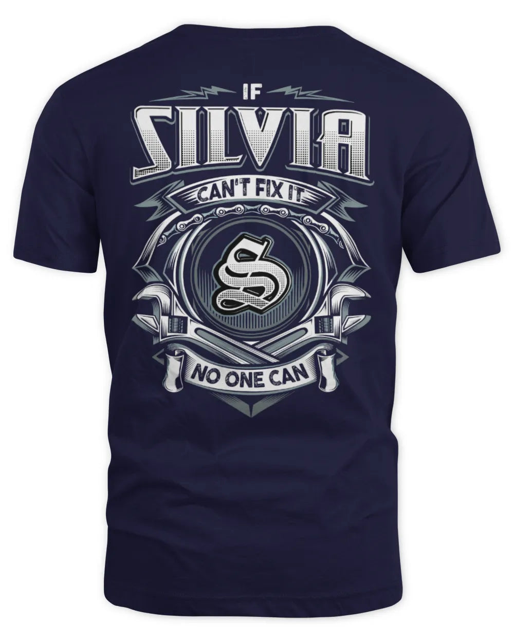 SILVIA AP81-K4-626 - Personalized Ahmed Quote Apparel “If Ahmed Can't Fix It, No One Can” - Unisex Standard T-Shirt - Navy