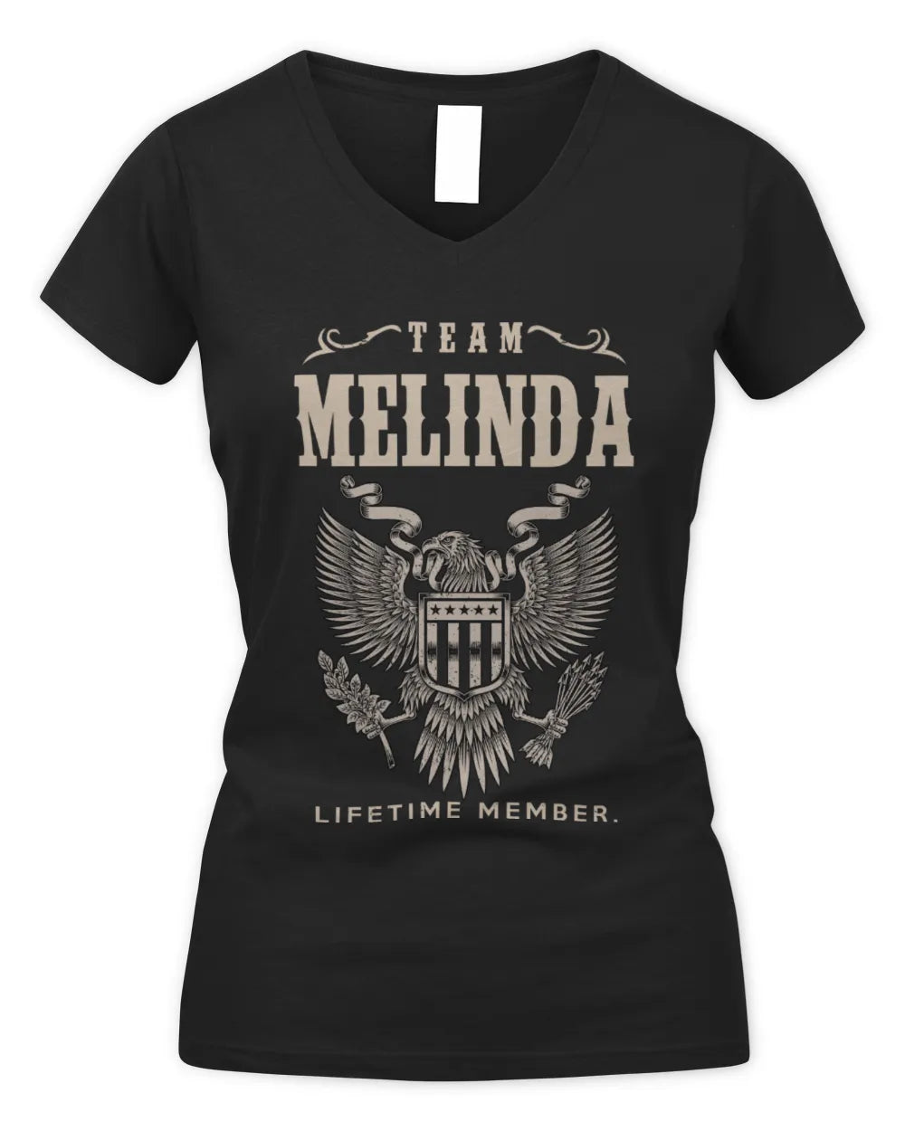 MELINDA TP06-K82 – Personalized Classic Style Apparel “Team NAME Lifetime Member” - Women's V-Neck T-Shirt - Black