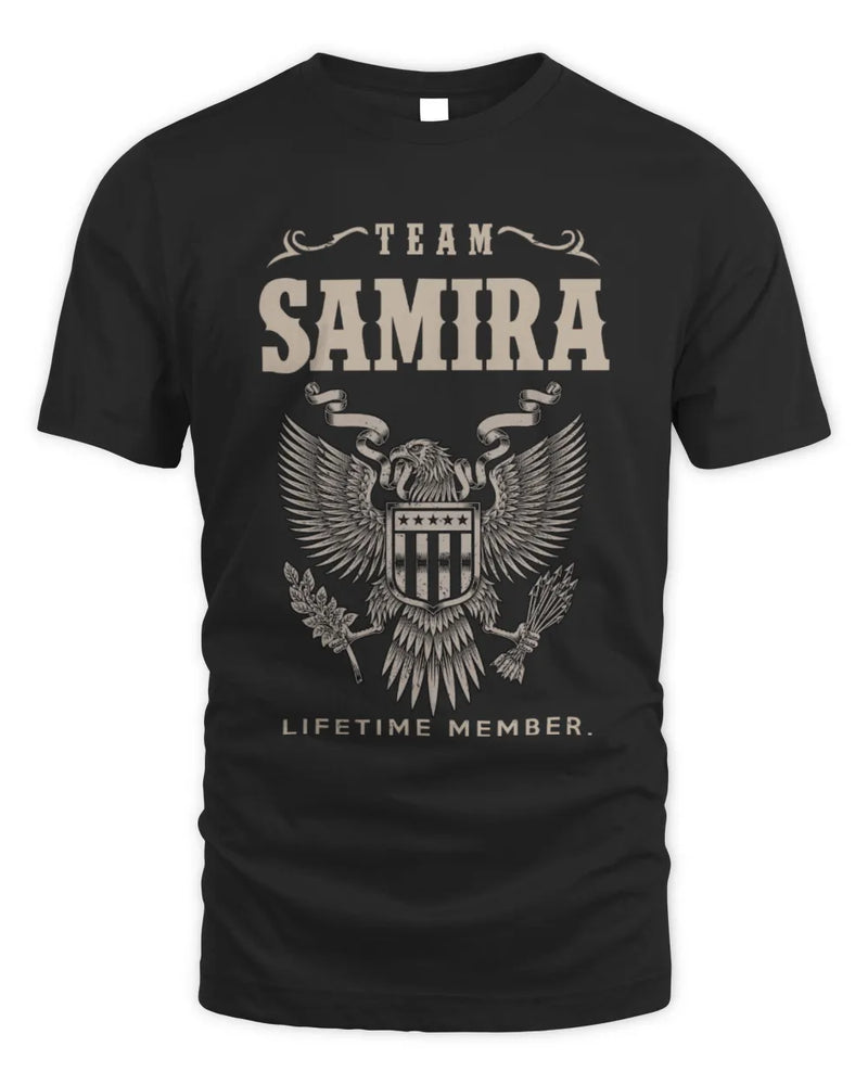SAMIRA TP06-K82 – Personalized Classic Style Apparel “Team NAME Lifetime Member” - Unisex Standard T-Shirt - Black