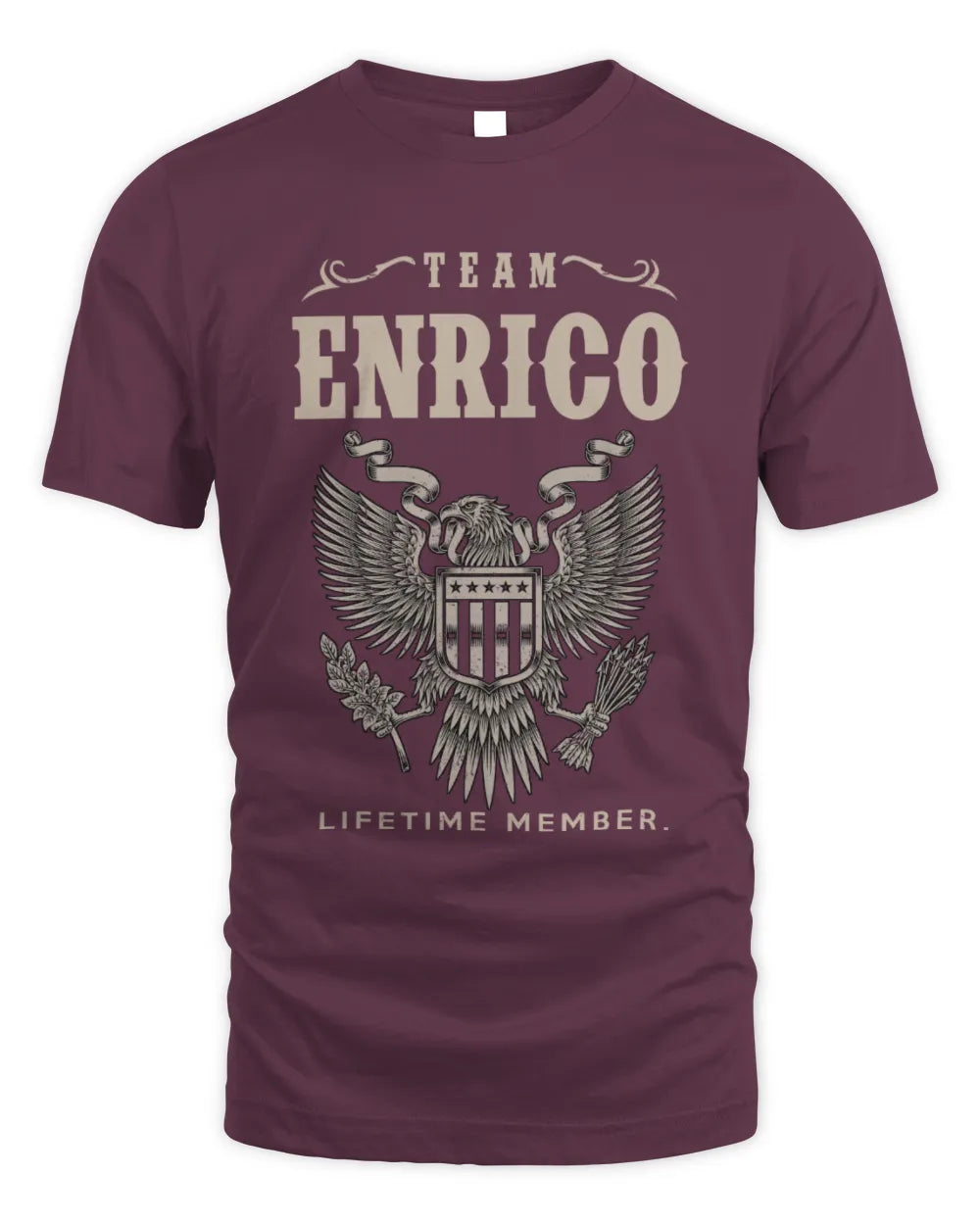 ENRICO TP06-K82 – Personalized Classic Style Apparel “Team NAME Lifetime Member” - Unisex Standard T-Shirt - Maroon