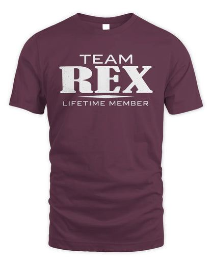 REX BL62-K4-128 - Personalized “Team NAME Lifetime Member” - Unisex Standard T-Shirt - Maroon