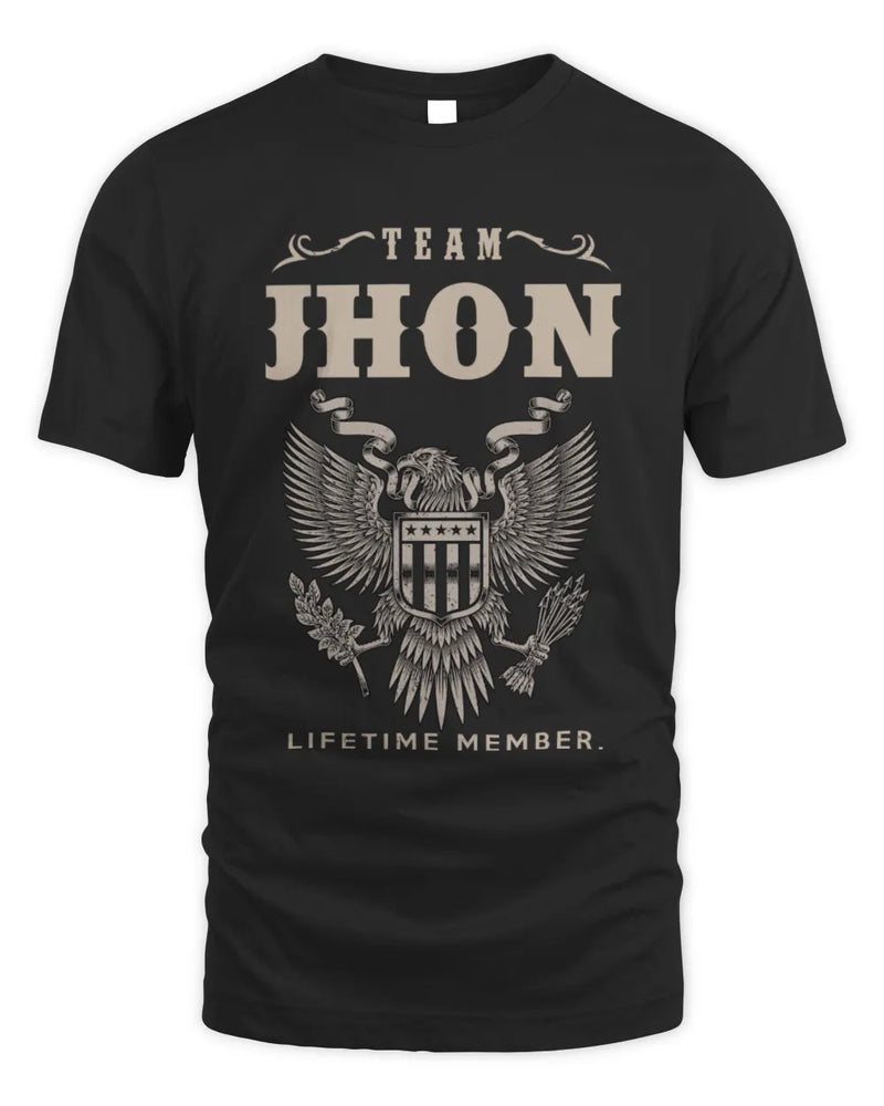 JHON TP06-K82 – Personalized Classic Style Apparel “Team NAME Lifetime Member” - Unisex Standard T-Shirt - Black