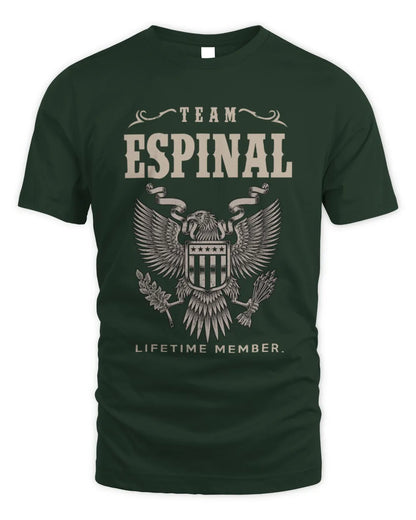 ESPINAL TP06-K82 – Personalized Classic Style Apparel “Team NAME Lifetime Member” - Unisex Standard T-Shirt - Forest Green