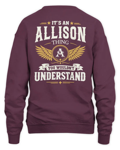 ALLISON KT06-M008 It’s a [NAME] Thing – You Wouldn’t Understand | Personalized Vintage T-Shirt - Unisex Sweatshirt - Maroon