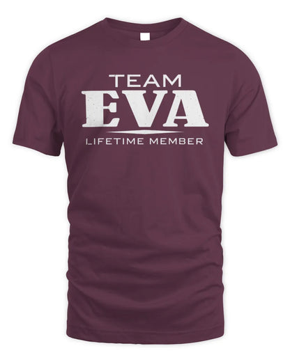 EVA BL62-K4-128 - Personalized “Team NAME Lifetime Member” - Unisex Standard T-Shirt - Maroon