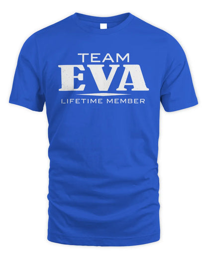 EVA BL62-K4-128 - Personalized “Team NAME Lifetime Member” - Unisex Standard T-Shirt - Royal