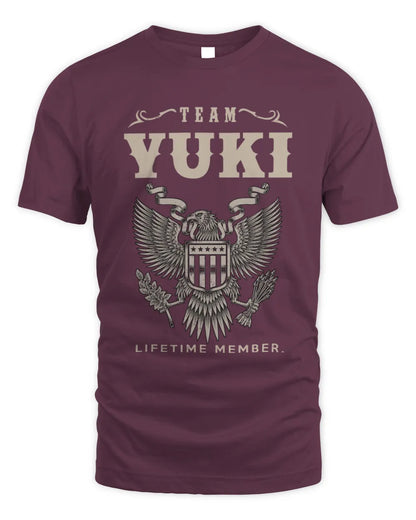 YUKI TP06-K82 – Personalized Classic Style Apparel “Team NAME Lifetime Member” - Unisex Standard T-Shirt - Maroon