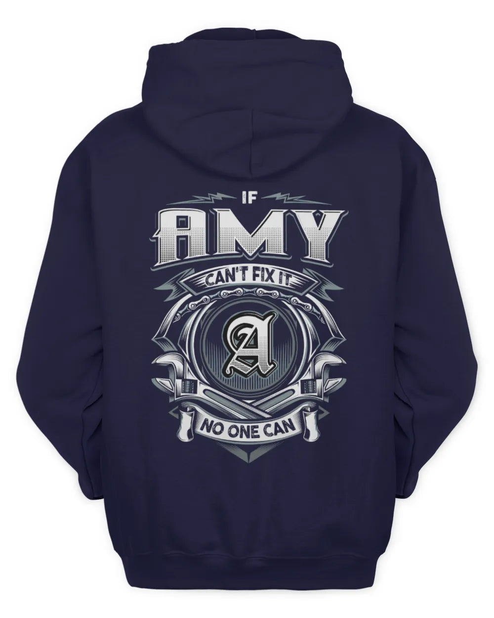 AMY AP81-K4-626 - Personalized Ahmed Quote Apparel “If Ahmed Can't Fix It, No One Can” - Unisex Hoodie - Navy