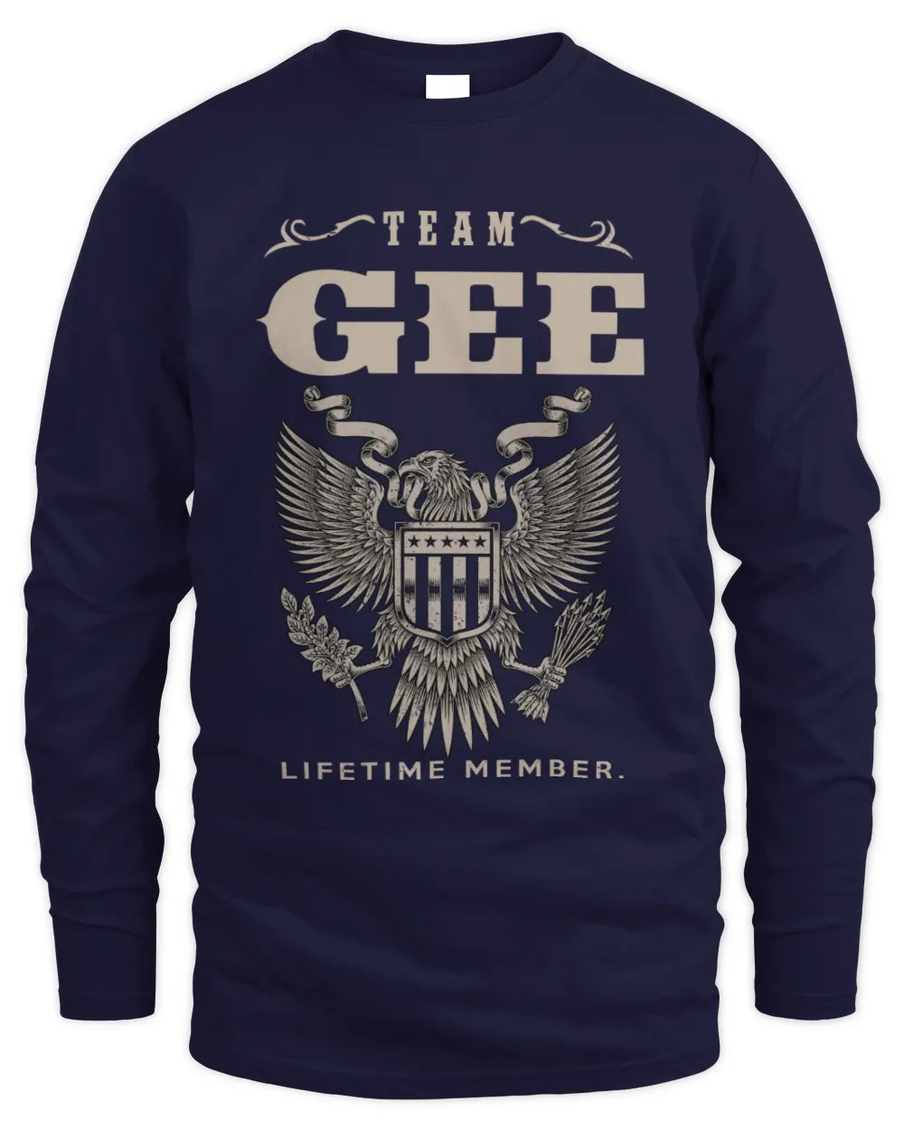 GEE TP06-K82 – Personalized Classic Style Apparel “Team NAME Lifetime Member” - Men's Long Sleeved T-Shirt - Navy