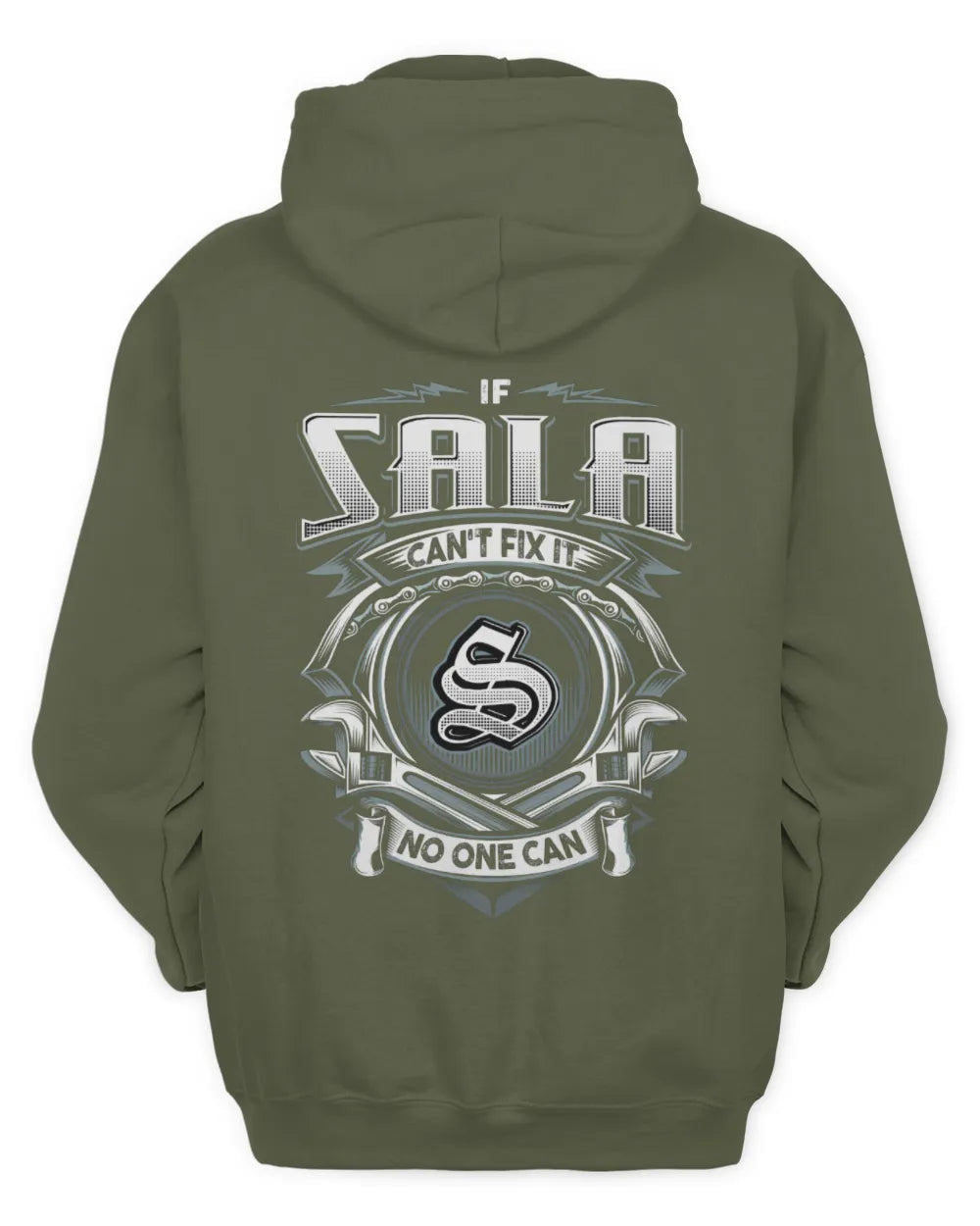 SALA AP81-K4-626 - Personalized Ahmed Quote Apparel “If Ahmed Can't Fix It, No One Can” - Unisex Hoodie - Military Green
