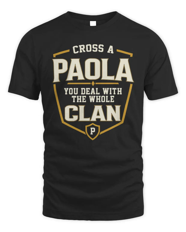 PAOLA NT1-K008 Cross A/An NAME, You Deal With the Whole Clan | Personalized Vintage T-Shirt