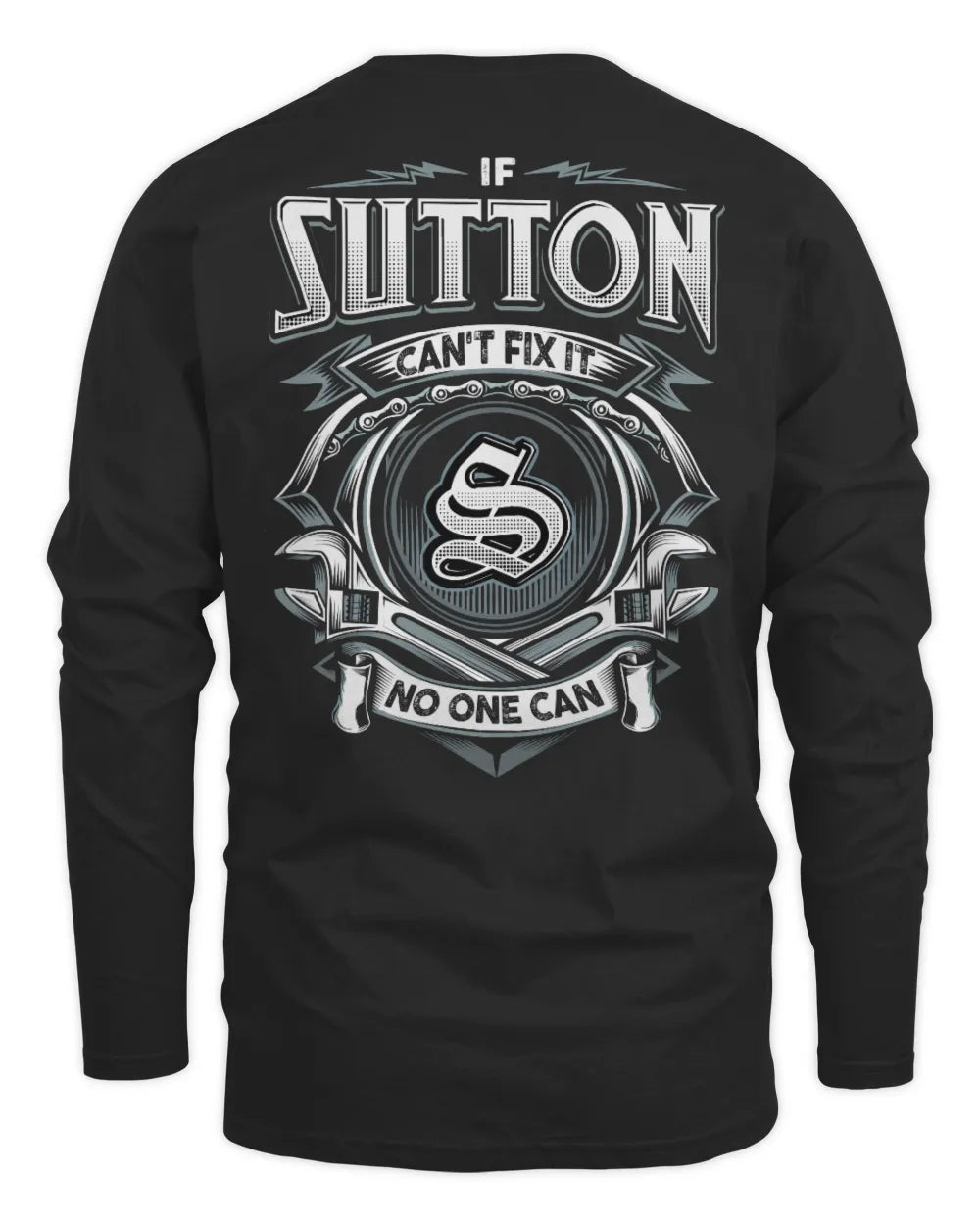 SUTTON AP81-K4-626 - Personalized Ahmed Quote Apparel “If Ahmed Can't Fix It, No One Can” - Men's Long Sleeved T-Shirt - Black