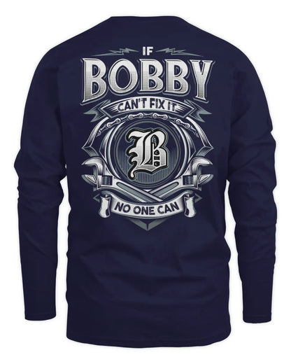 BOBBY AP81-K4-626 - Personalized Ahmed Quote Apparel “If Ahmed Can't Fix It, No One Can” - Men's Long Sleeved T-Shirt - Navy