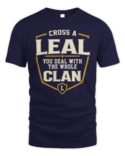 LEAL NT1-K008 Cross A/An NAME, You Deal With the Whole Clan | Personalized Vintage T-Shirt - Unisex Standard T-Shirt - Navy