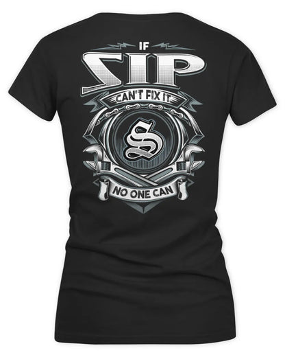 SIP AP81-K4-626 - Personalized Ahmed Quote Apparel “If Ahmed Can't Fix It, No One Can” - Women's V-Neck T-Shirt - Black