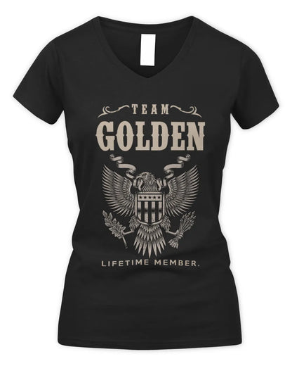 GOLDEN TP06-K82 – Personalized Classic Style Apparel “Team NAME Lifetime Member” - Women's V-Neck T-Shirt - Black