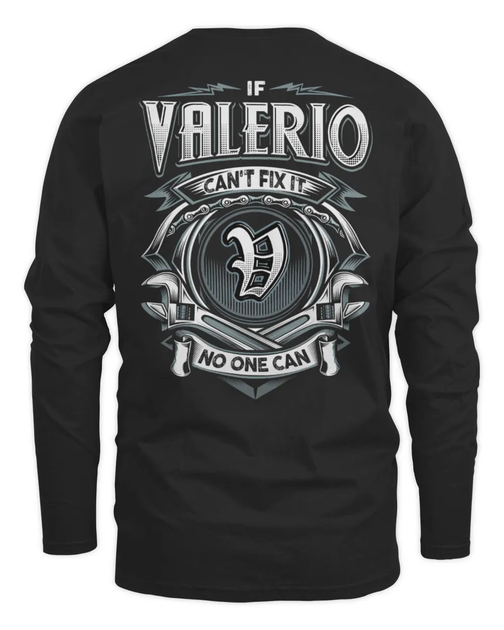 VALERIO AP81-K4-626 - Personalized Ahmed Quote Apparel “If Ahmed Can't Fix It, No One Can” - Men's Long Sleeved T-Shirt - Black