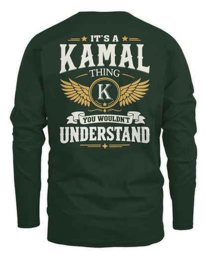 KAMAL KT06-M008 It’s a [NAME] Thing – You Wouldn’t Understand | Personalized Vintage T-Shirt - Men's Long Sleeved T-Shirt - Forest Green