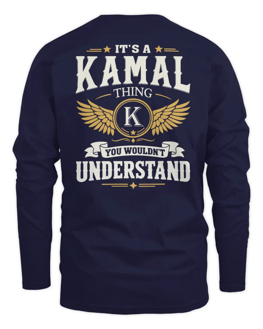 KAMAL KT06-M008 It’s a [NAME] Thing – You Wouldn’t Understand | Personalized Vintage T-Shirt - Men's Long Sleeved T-Shirt - Navy
