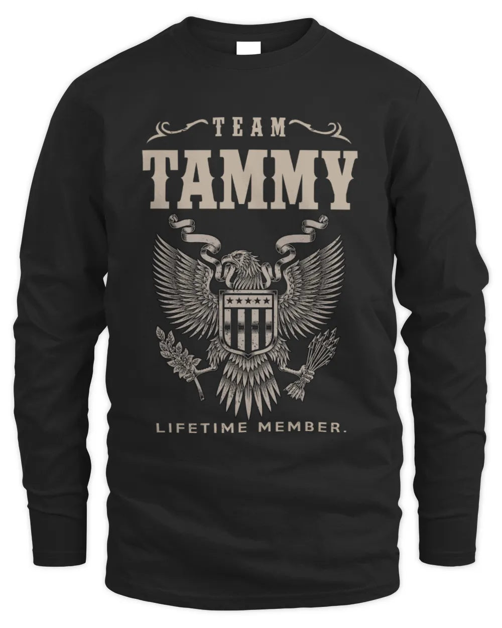 TAMMY TP06-K82 – Personalized Classic Style Apparel “Team NAME Lifetime Member” - Men's Long Sleeved T-Shirt - Black