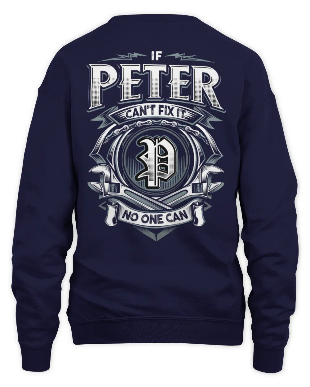 PETER AP81-K4-626 - Personalized Ahmed Quote Apparel “If Ahmed Can't Fix It, No One Can” - Unisex Sweatshirt - Navy