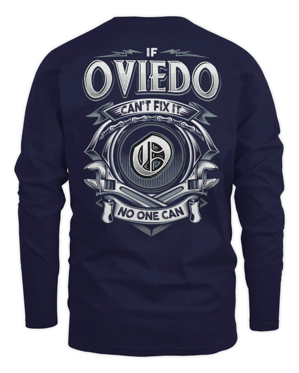 OVIEDO AP81-K4-626 - Personalized Ahmed Quote Apparel “If Ahmed Can't Fix It, No One Can” - Men's Long Sleeved T-Shirt - Navy