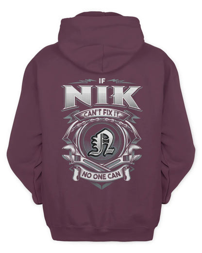 NIK AP81-K4-626 - Personalized Ahmed Quote Apparel “If Ahmed Can't Fix It, No One Can” - Unisex Hoodie - Maroon