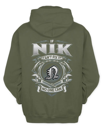 NIK AP81-K4-626 - Personalized Ahmed Quote Apparel “If Ahmed Can't Fix It, No One Can” - Unisex Hoodie - Military Green