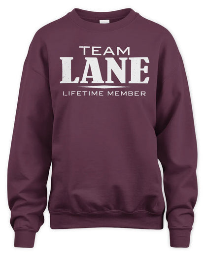 LANE BL62-K4-128 - Personalized “Team NAME Lifetime Member” - Unisex Sweatshirt - Maroon
