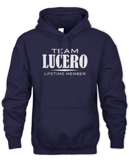 LUCERO BL62-K4-128 - Personalized “Team NAME Lifetime Member” - Unisex Hoodie - Navy