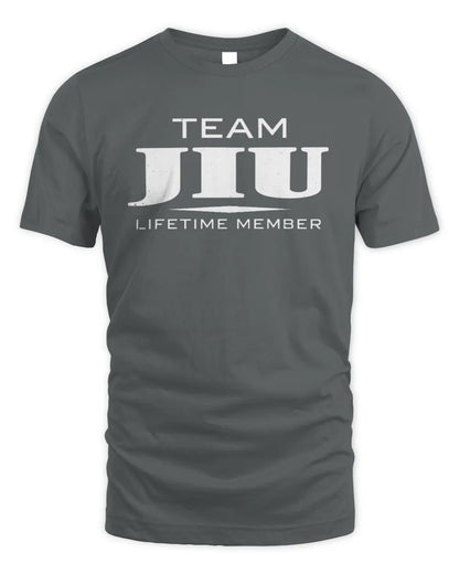 JIU BL62-K4-128 - Personalized “Team NAME Lifetime Member” - Unisex Standard T-Shirt - Charcoal