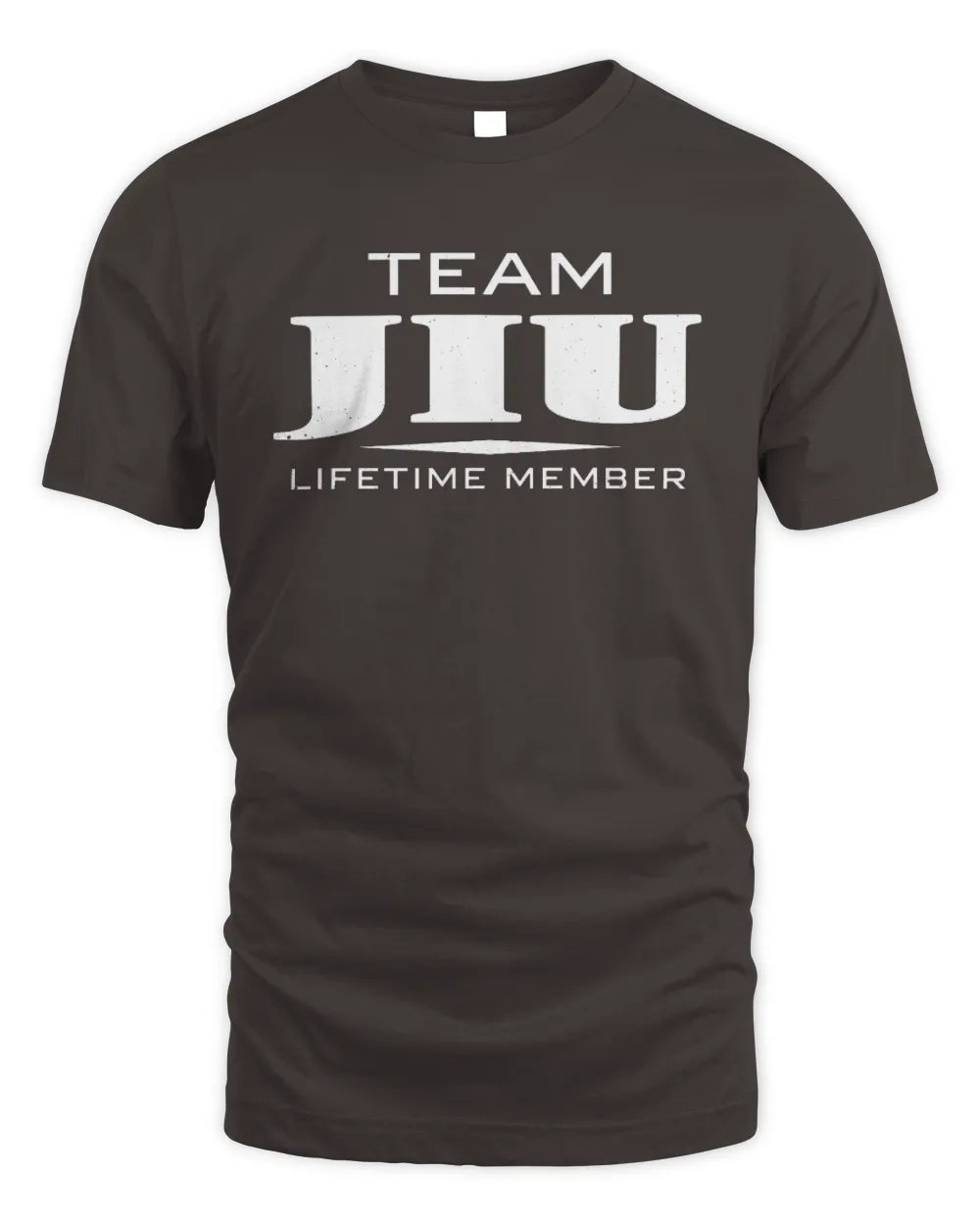 JIU BL62-K4-128 - Personalized “Team NAME Lifetime Member” - Unisex Standard T-Shirt - Dark Chocolate