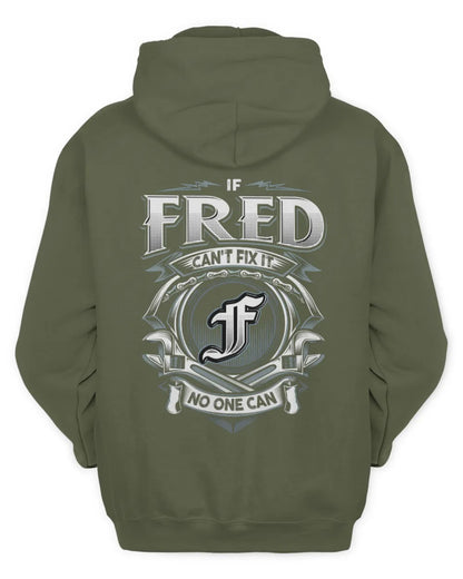 FRED AP81-K4-626 - Personalized Ahmed Quote Apparel “If Ahmed Can't Fix It, No One Can” - Unisex Hoodie - Military Green