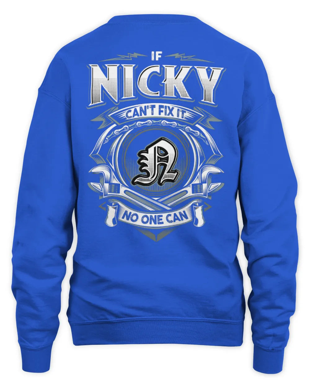 NICKY AP81-K4-626 - Personalized Ahmed Quote Apparel “If Ahmed Can't Fix It, No One Can” - Unisex Sweatshirt - Royal