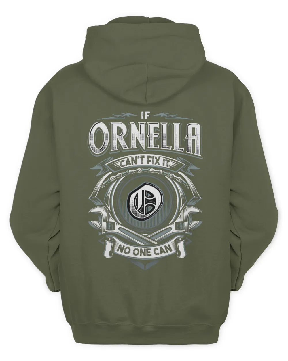 ORNELLA AP81-K4-626 - Personalized Ahmed Quote Apparel “If Ahmed Can't Fix It, No One Can” - Unisex Hoodie - Military Green