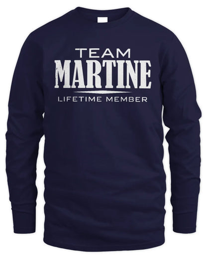 MARTINE BL62-K4-128 - Personalized “Team NAME Lifetime Member” - Men's Long Sleeved T-Shirt - Navy
