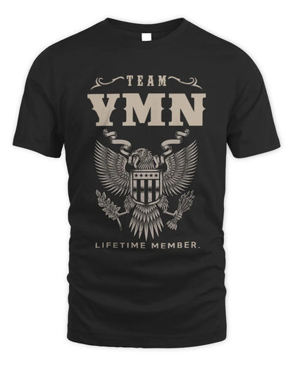 YMN TP06-K82 – Personalized Classic Style Apparel “Team NAME Lifetime Member” - Unisex Standard T-Shirt - Black
